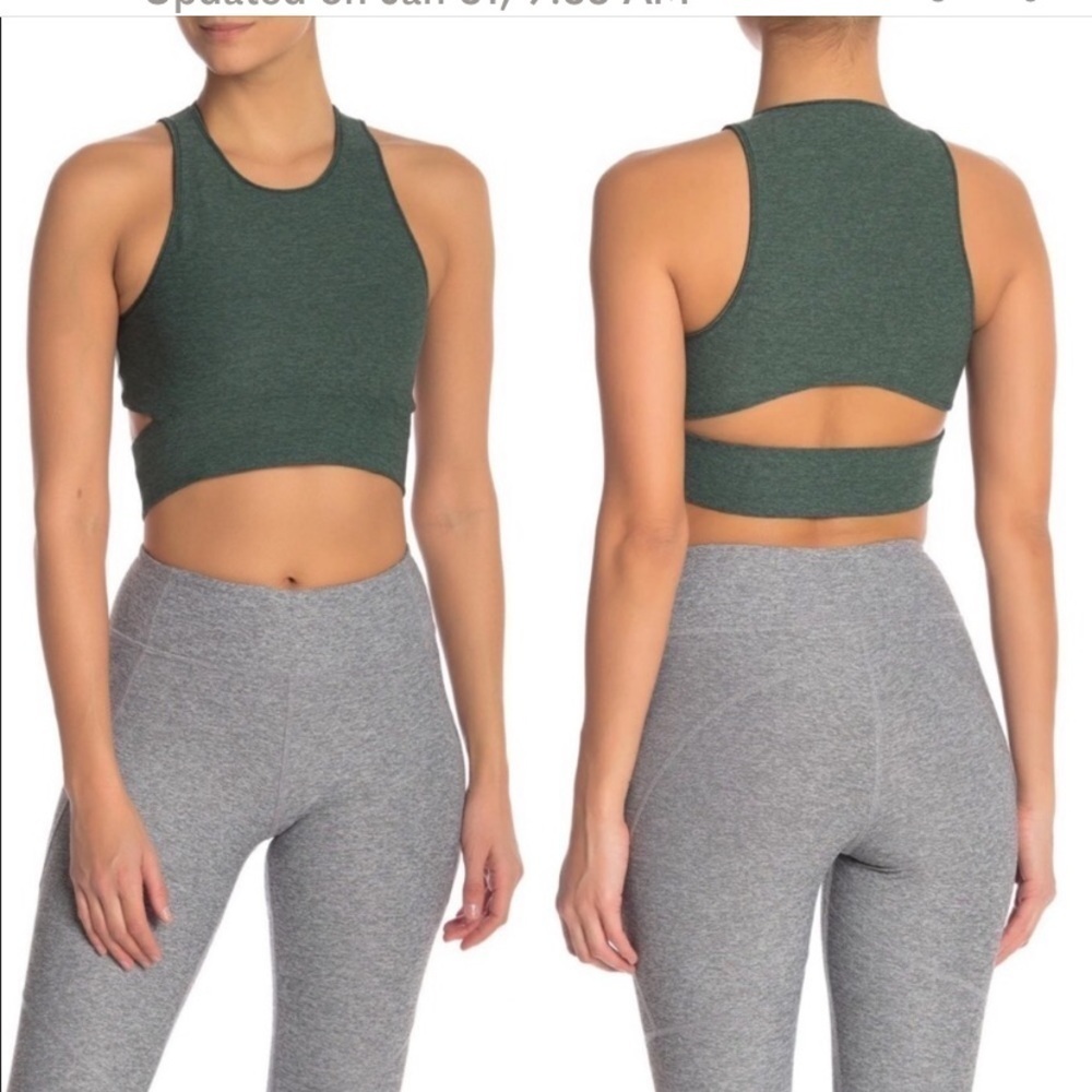 Outdoor Voices green slash back green crop top size small